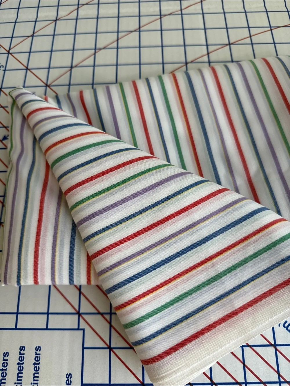 Vintage 1970s Multicolor Stripe Fabric 2 3/4 Yards x 44” Shirting Dress